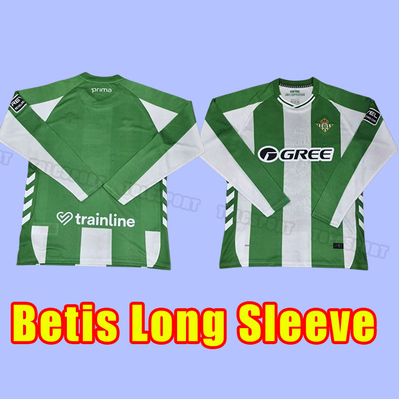 Long sleeve ReaL Betis 25 26 Soccer Jerseys JOAQUIN B.Iglesias Juanmi BARTRA A.GUARDADO CANALES Fekir Menendez 2025 2026 football shirts men fans version