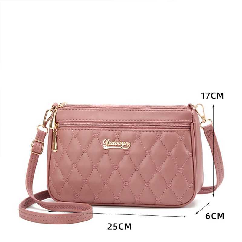 New Fashion PU Leather Crossbody Bags Women Zipper Shoulder Bag Large Capacity Embroidery Thread Purse and HandbagsT2511112