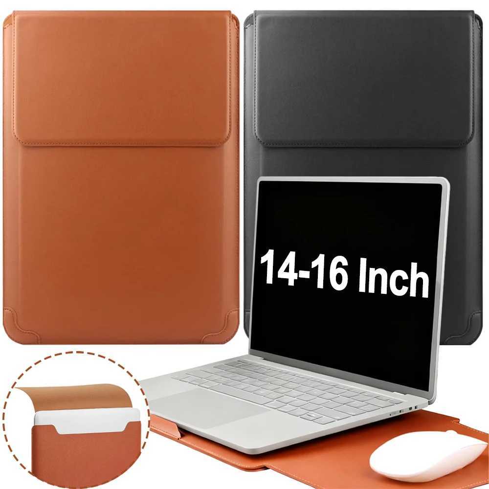 Luxury Laptop Sleeve Case Leather Bag Universal 1416 Inch Computer Protective Padded Cases for MacBook Pro Air M4M3M2W251015