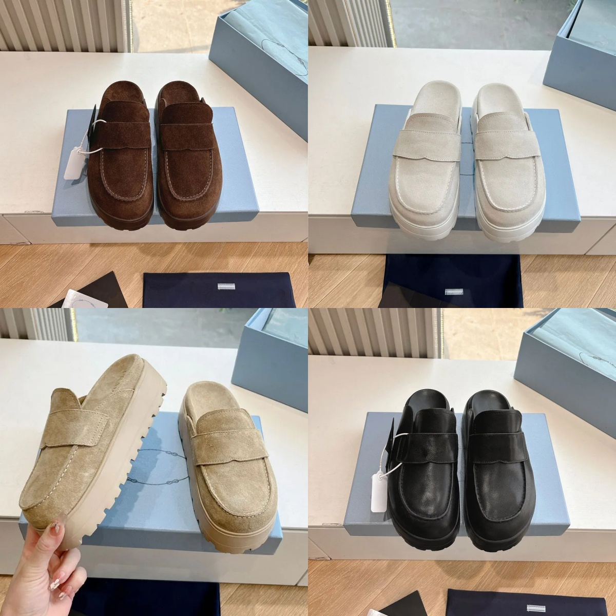 Designer Shoes Metal Buckle Suede Platform Mules Shoes Clog Slipper Sandal Womens Luxury Fur Slipper Vacation Shoes Womens Slides Fur