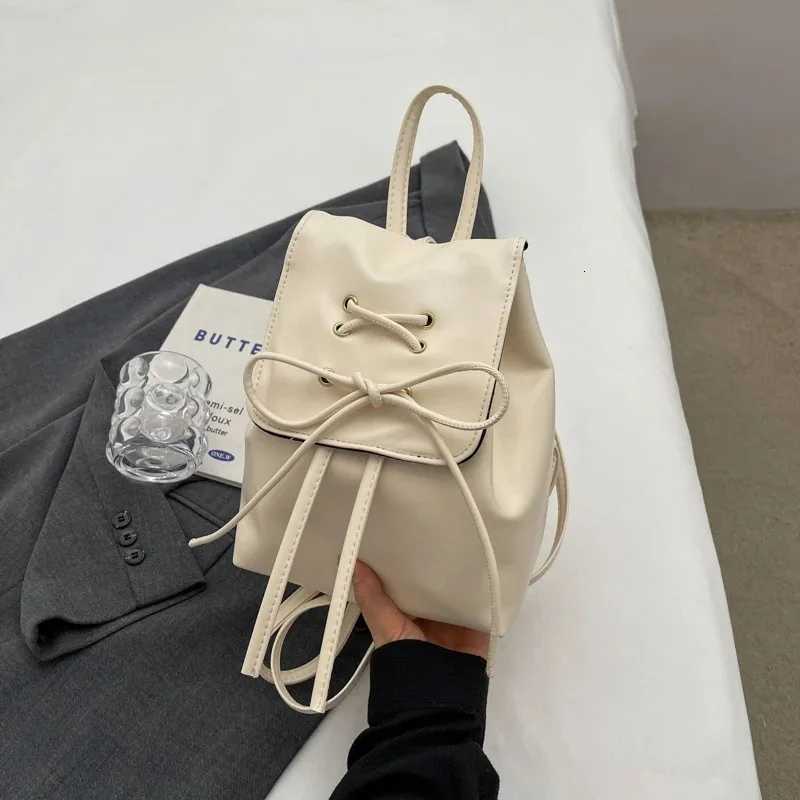 Korean Style Backpack Women Knot Double Small Bag Ladies 2025 New Fashion Bapa Cute Handheld Single Shoulder Bag BookbagT251016