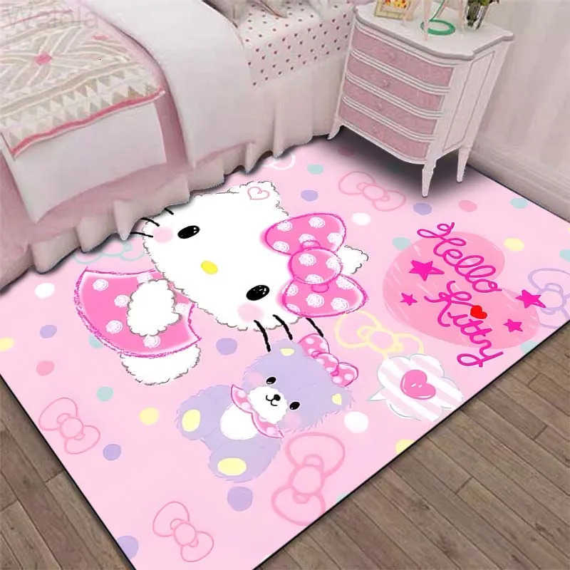 Sanrio Hello Kitty Kawaii Printing Carpet for Living Room Bedroom Sofa Home Girls Room Decor Area Rug Pink Room Decor Play Mat L251016