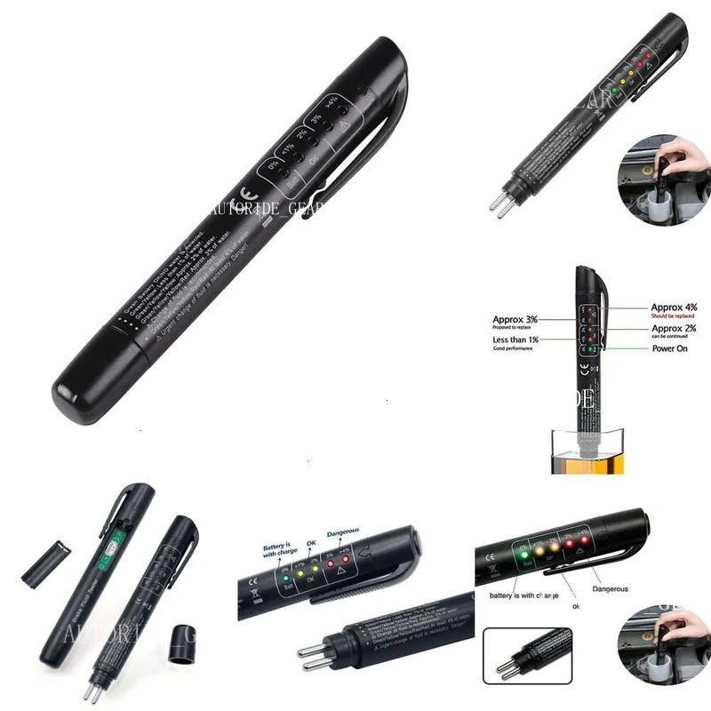 New Auto Liquid Testing Fluid Tester Utor28 Pen For Dot3/Dot4 5 LED Indicator Display Brake Oil Test Quality Check Car Accessories