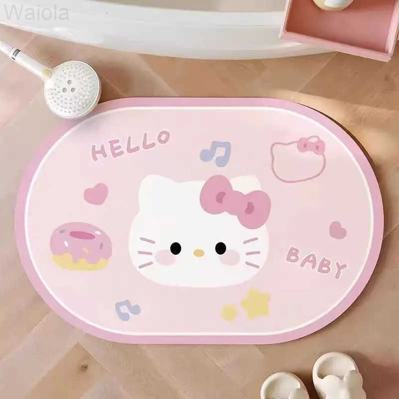 Sanrio Hot Hello Kitty Doormat Foot Mat Carpet Floor Mat Bathroom Kitchen Living Room Decoration Household Kawaii Anime Cartoon L251016