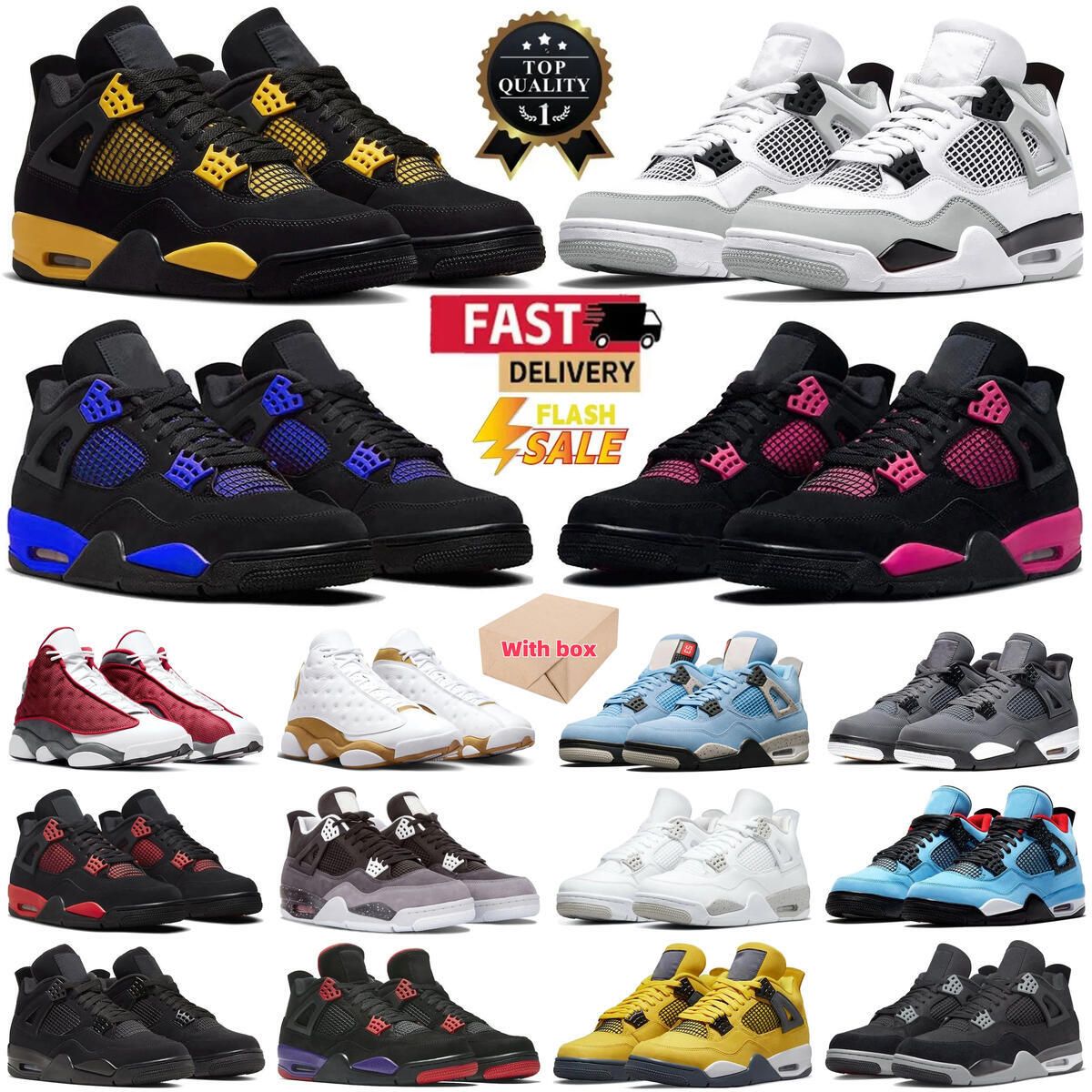 Designer 4s basketball 5s 11s shoes Black Cat Metallic Gold Military White Bred ReimaginedSail Red Cement Thunder Oreo Cool Grey University Blue Pine Green Seaf