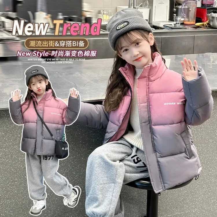 Girls Winter CottonPadded jJcket 2025 New Foreign Style 514 Year Girl Large Child Padded Jacket With StandUp CollarT251016