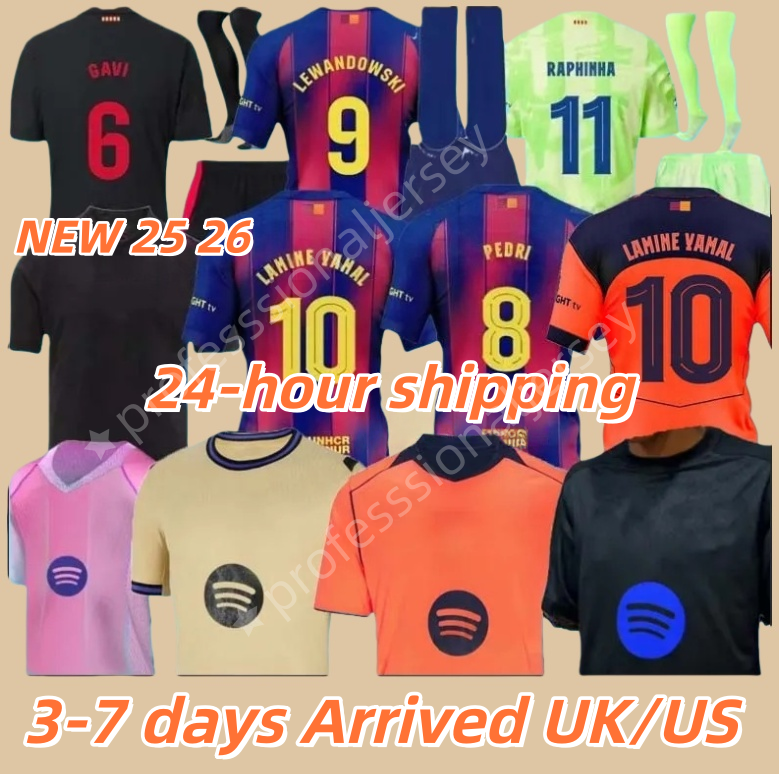 25 26 LAMINE YAMAL PEDRI GAVI Soccer Jersey RAPHINHA Camiseta De Football Shirt KOUNDE F. DE JONG FERMIN 2025 2026 OLMO BALDE CUBARSI Football RAPHINHA Men Kids