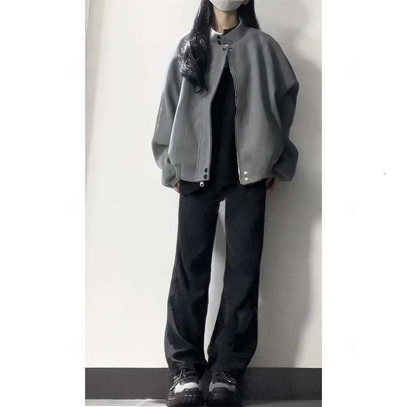 2025 Autumn/Winter New American Top Retro Grey Stand Collar design Fur Luxury Women's Jacket Spring New High end Cool Fashion Multi functional De