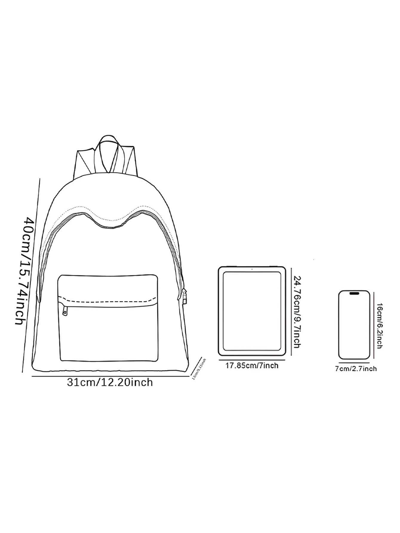 Cherry patterned backpack 2025 new model casual travel backpack lightweight and simple casual travel backpackT251016