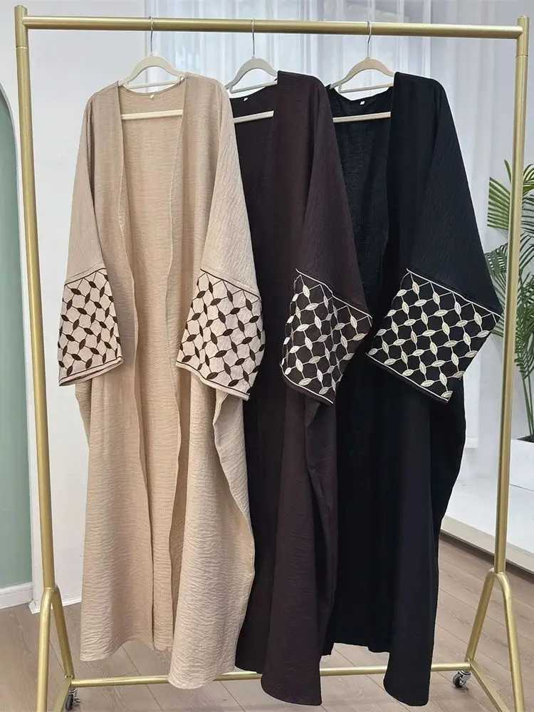 Open Muslim Kimono Abaya Dubai Elegant Kaftan Modest Dress Abayas For Women Islam Caftan Marocain Robe Arabe Femme Musulmane X2510161
