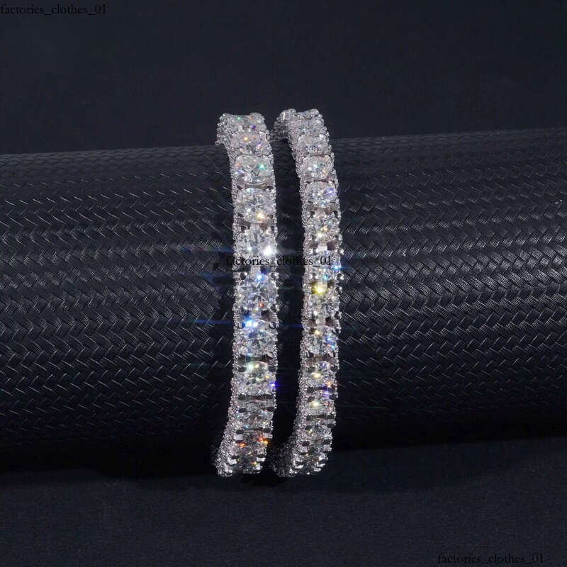 Street Hip Hop 5mm 6.5mm Moissanite Sterling Sier Table Tennis Necklace Men for Boyfriends Gift