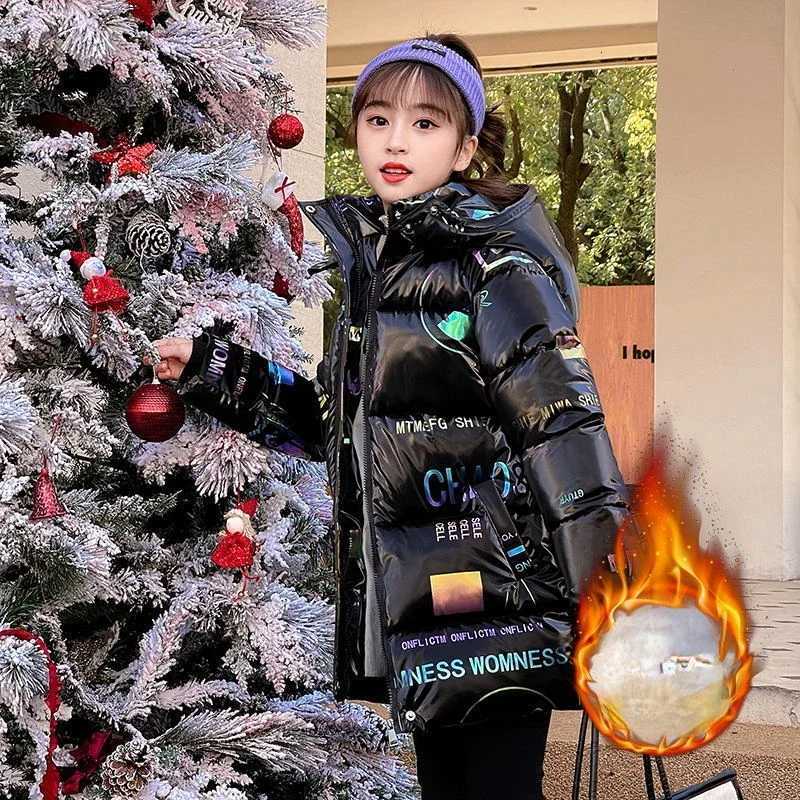 Girls Winter Down Cotton Jacket Childrens Fashion Cotton Outerwear Winter Clothes for Girls 7 9 10 Year Girl Down Parkas CoatsT251016