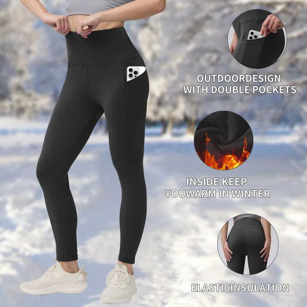 2025 New Winter Warm Fleece Leggings Women Pocket High Waist Fitness Yoga Legging Seamless Sport Tight Butter Lift Ankle PantsT251016