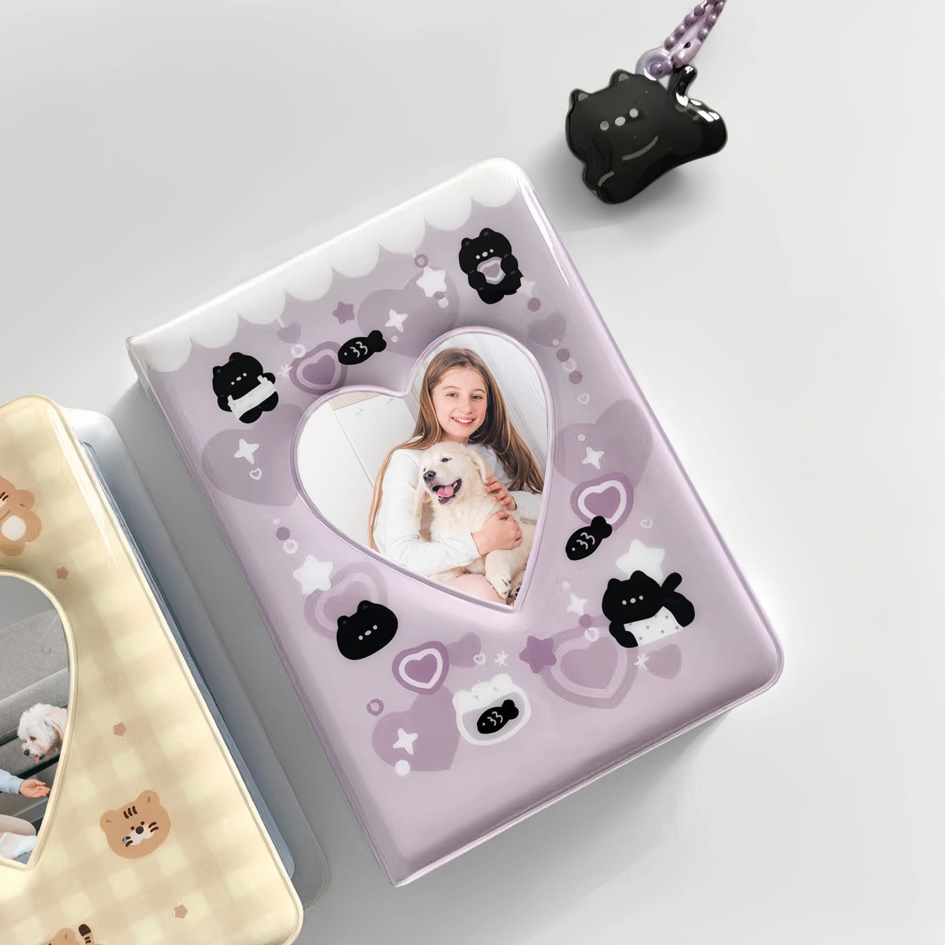 Pet Photo Album, Can place 36 3 inch photos, double-sided storage photos, A variety of color options, to commemorate the lost cats and dogs, save good