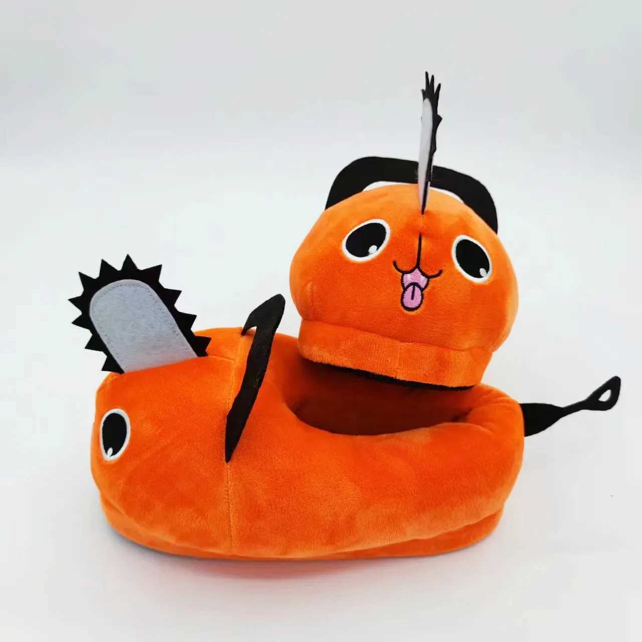 Anime Chains Man Pochita House Slipper Winter Shoe Woman Warm Fuzzy Furry Carto Children Plush Grip Female Cute Home SlipperXJ251016