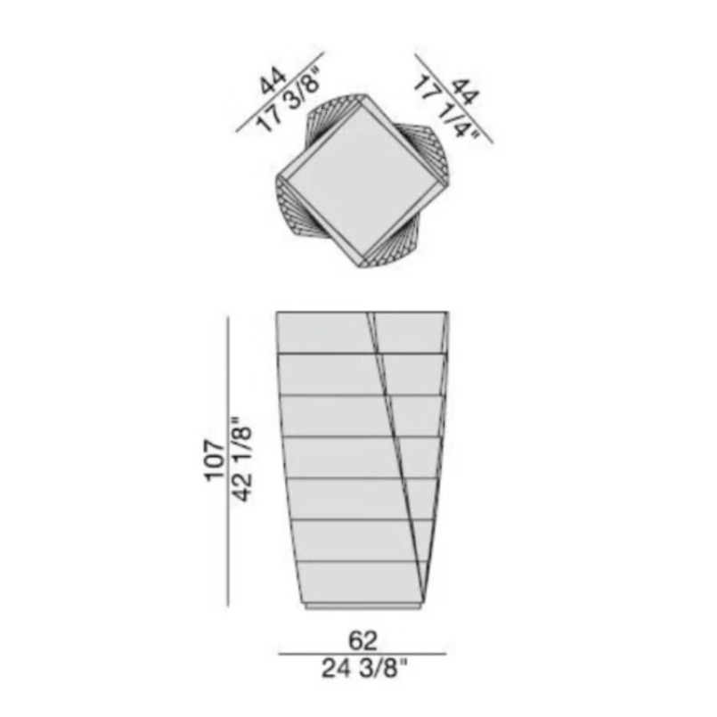 Irregular Rotating Storage Cabinet, Solid Black Walnut Drawer Chest, Unique Geometric Nightstand for Bedroom