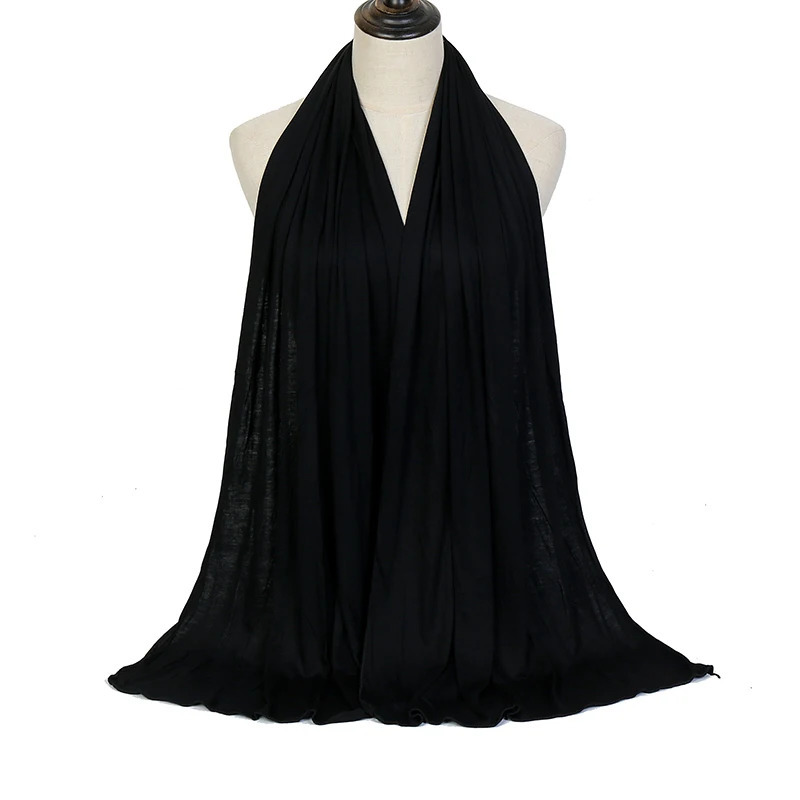 Modal Cotton Jersey Hijab Scarf For Women Stretch Shawl Plain Muslim Headband Fashion Solid Color Long Muffler 17060cm 251013