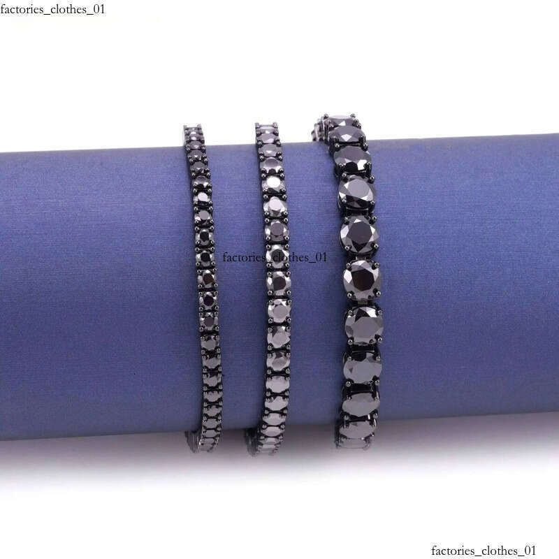 Sier Jewelry Hip Hop GRA Certificate Gold Plated Necklace Black Moissanite Tennis Chain