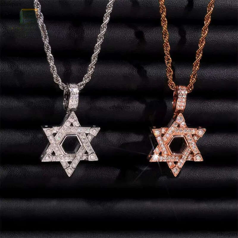 GRA Certificate Pentagram Custom Iced Out Hip Hop Jewelry Sier VVS Moissanite Dia Charm Pendant