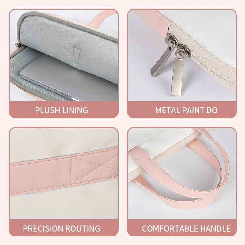 Laptop Sleeve PU Laptop Bag Multifunction Case 12 13 14 15 16 17 inch Handle Bag Cute Carrying Bag For MacbookDellHPAsusAcerW251015