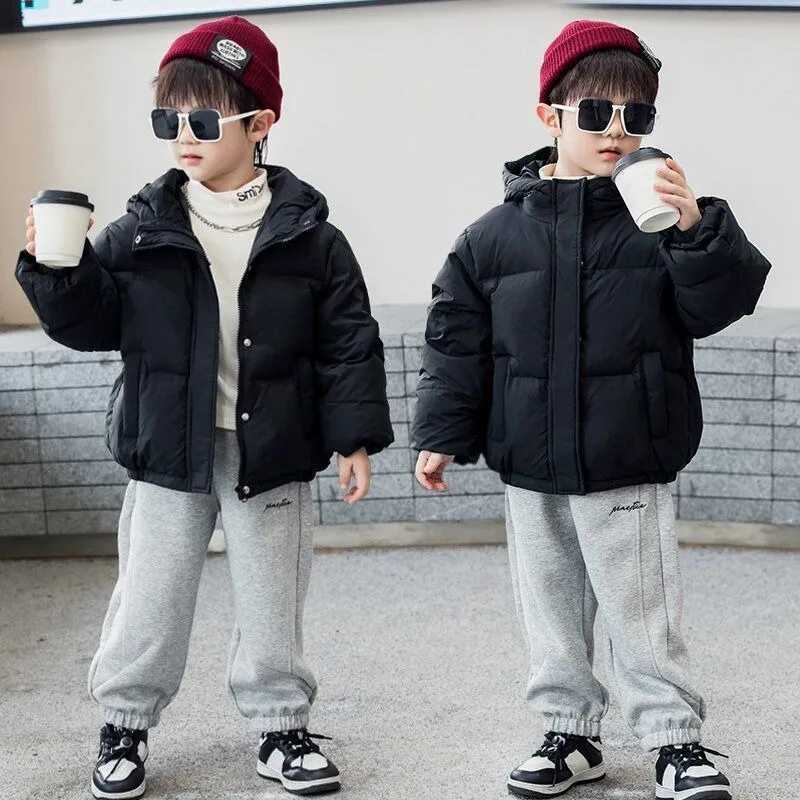 Kids Unisex Puffer Jacket Heavy Insulation Warmth Hooded Short Loose Design Baby Toddler Winter CoatT251016