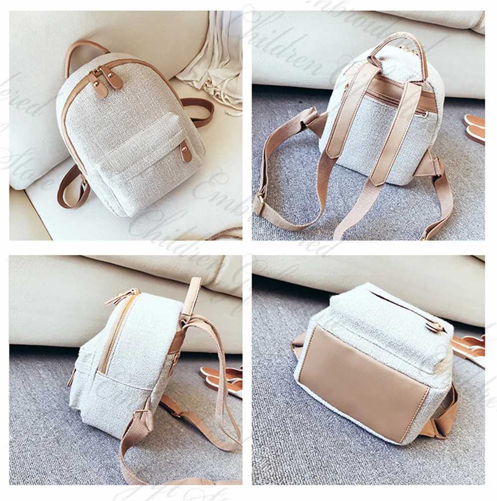 Customized Name Fashionable Backpack Womens Summer New Color Contrast Shoulder Bag Personalized Embroidery Travel Mini BackpackT251016