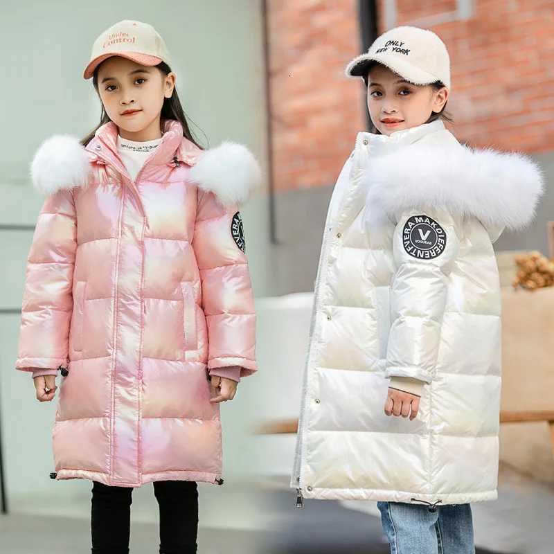 Winter Girls Boys Down Coats Fashion Children Jackets MediumLong Outerwear 85 Duck Down Parkas Size 110170cmT251016