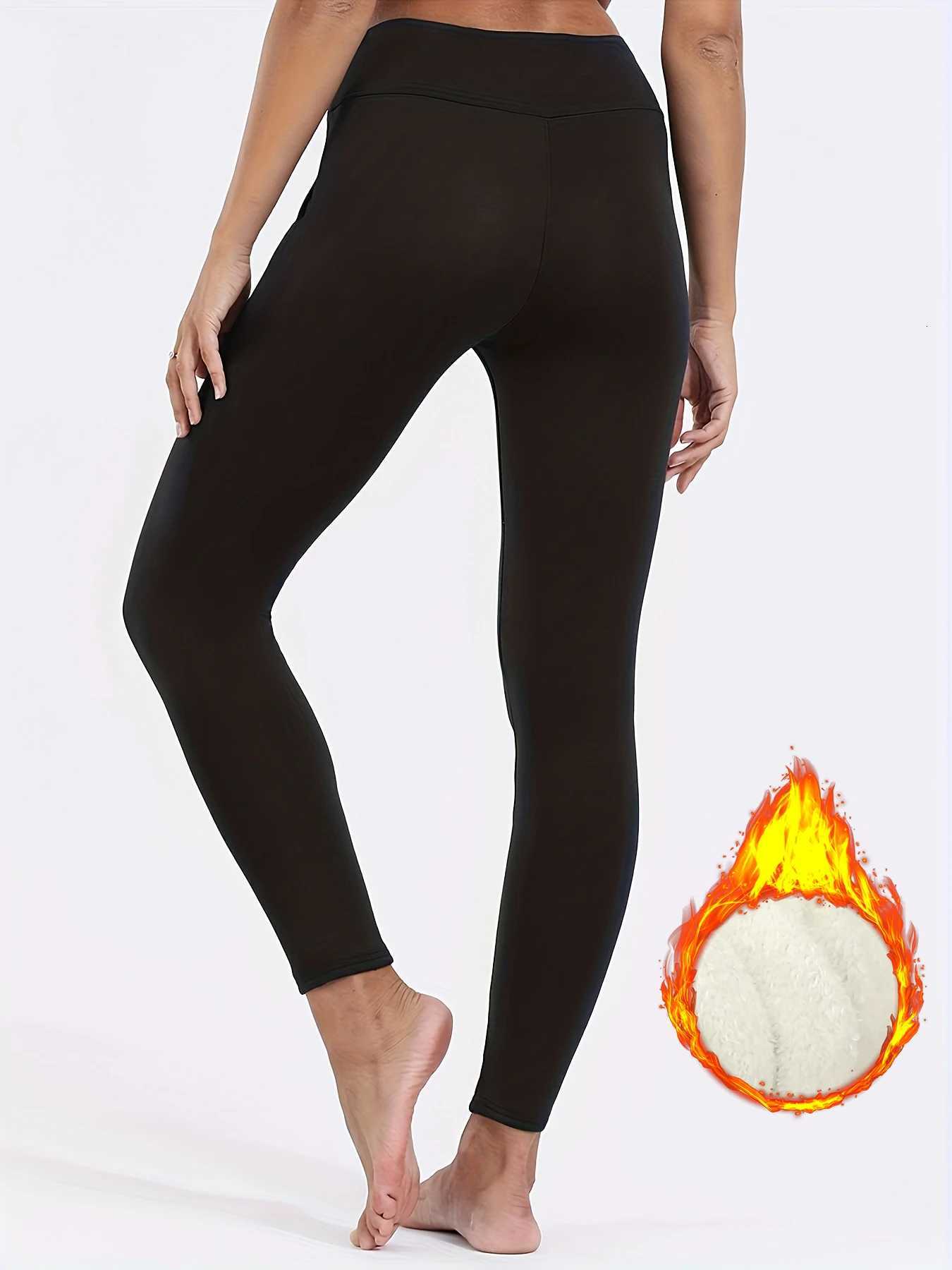 Winter Pockets High Waist Leggings Women Thick Velvet Warm Leggings Women Stretch Prevent Cold Super Warm PantsT251016