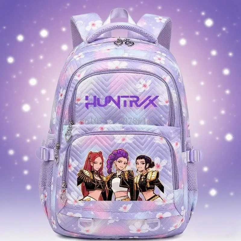 Kpop Demon Hunters Backpack Cartoon Rumi Mira Zoey HUNTRX Saja Boys Print Schoolbag Large Capacity Student School Bas for GirlsW251015