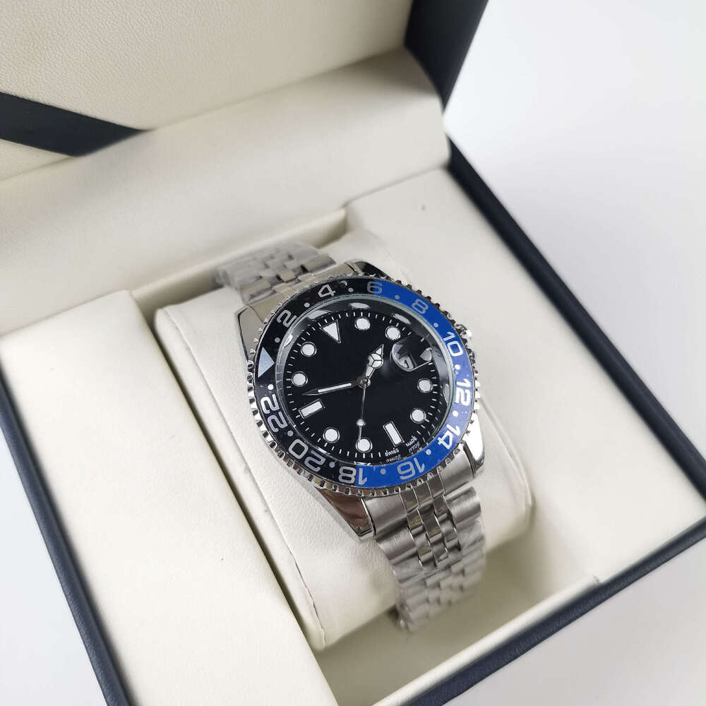 Coke Black Basketball Ring Submariner Water Ghost Solid Steel Band Luminous Waterproof Seiko GMT-Master Movement Watch