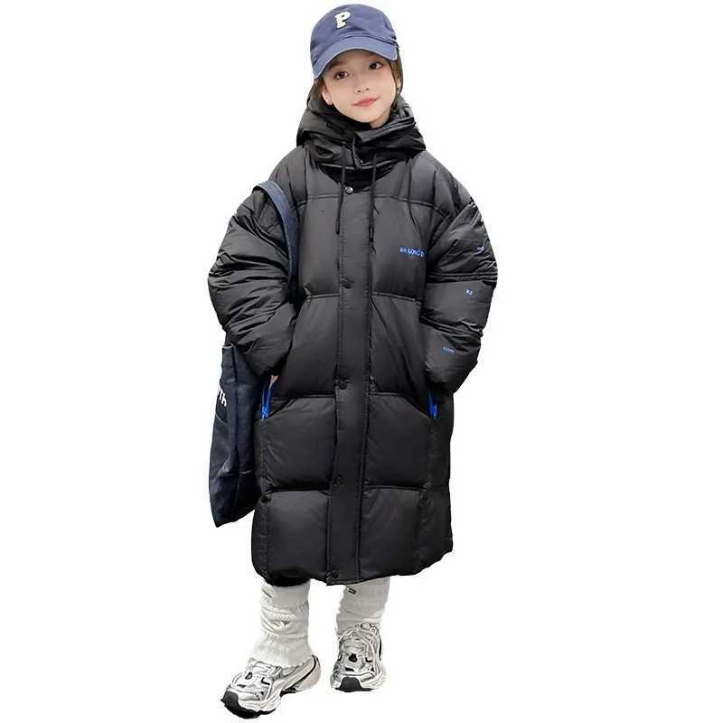 Girls down Coat Winter 2024 New Western Style Girls Childrens Long Thickened Warm Little Girl CoatT251016