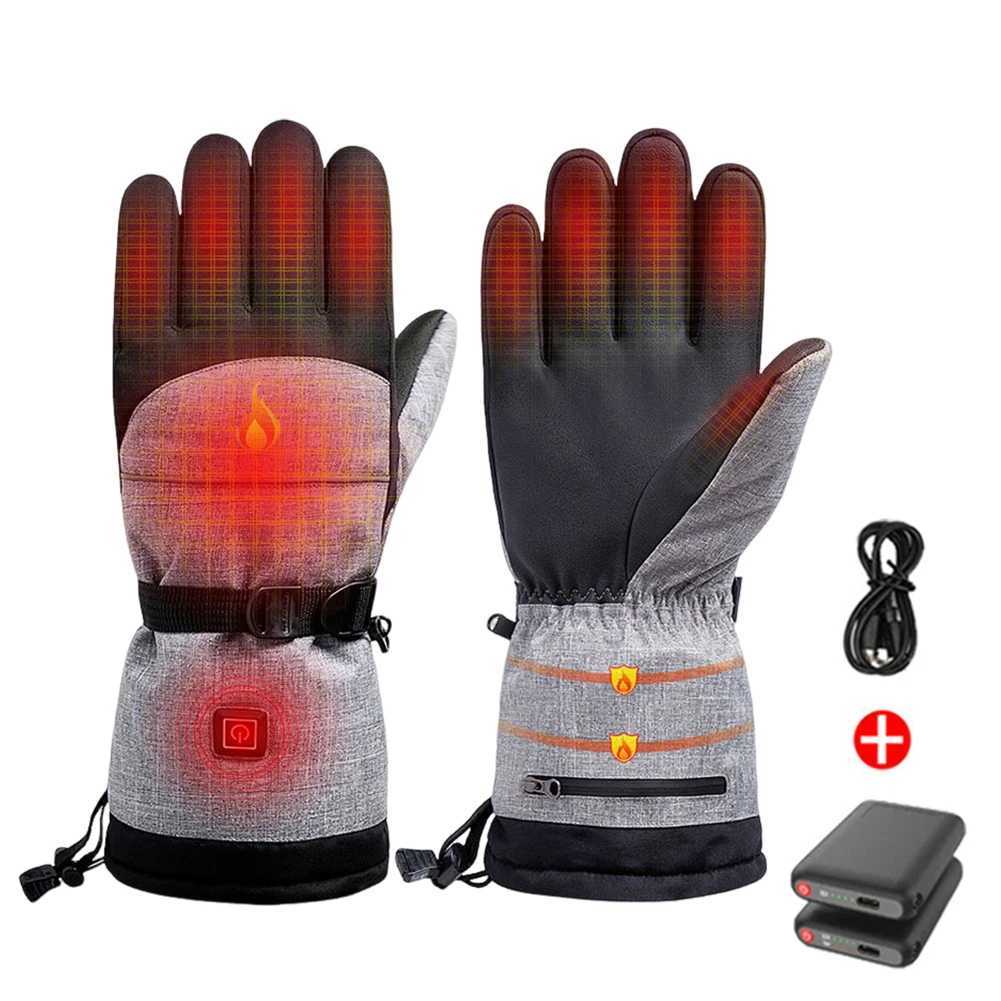 1Pair Cold Weather Heating Gloves Thermal Electric AntiSlip Waterproof Rechargeable for Outdoor Climbing Hiking Skiing Cycling J251106