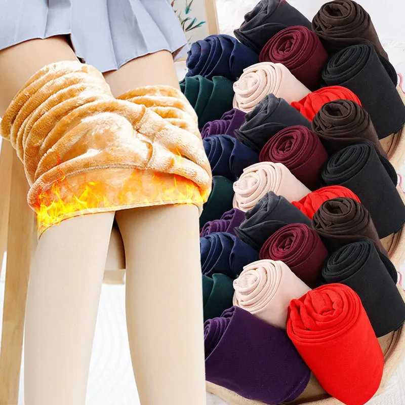 Fleece Lined Tights Women Thermal Pantyhose for Women Winter Panty Polar Skin Black Effect Stockings Womens Thermal SockT251016
