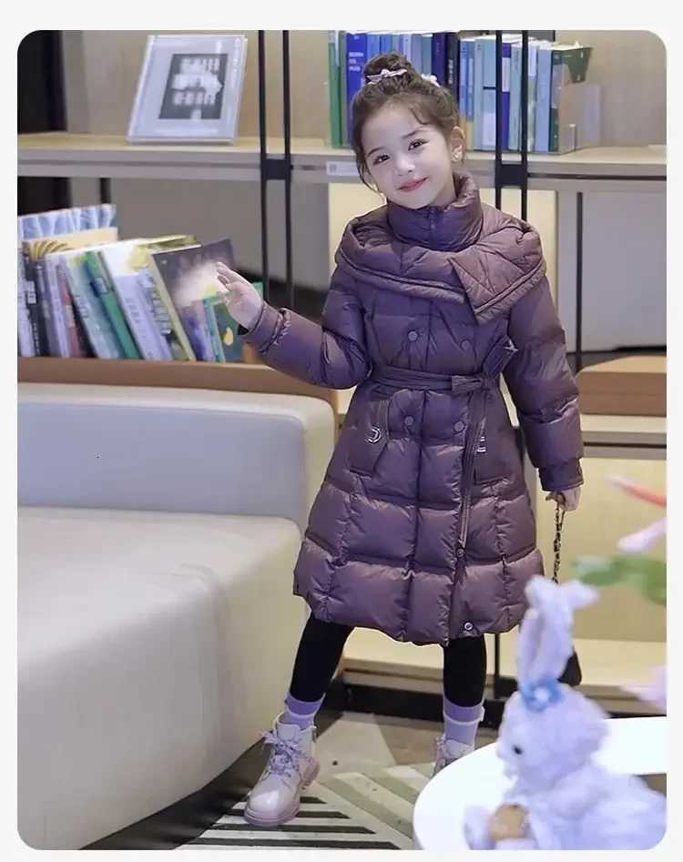 Kids Down Long Outerwear Winter Autumn Teen Cotton Clothes Boys Waterproof Velvet Thicken Warm Thick Girls Outerwear Coat A56T251016