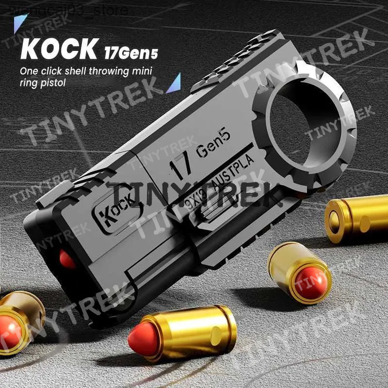 Adult Fidget Toys Stress Relief EDC Alloy Fingertip Toy Pistol Decompression Launcher Model Ring For Anxiety Dwe76 Gift L240910