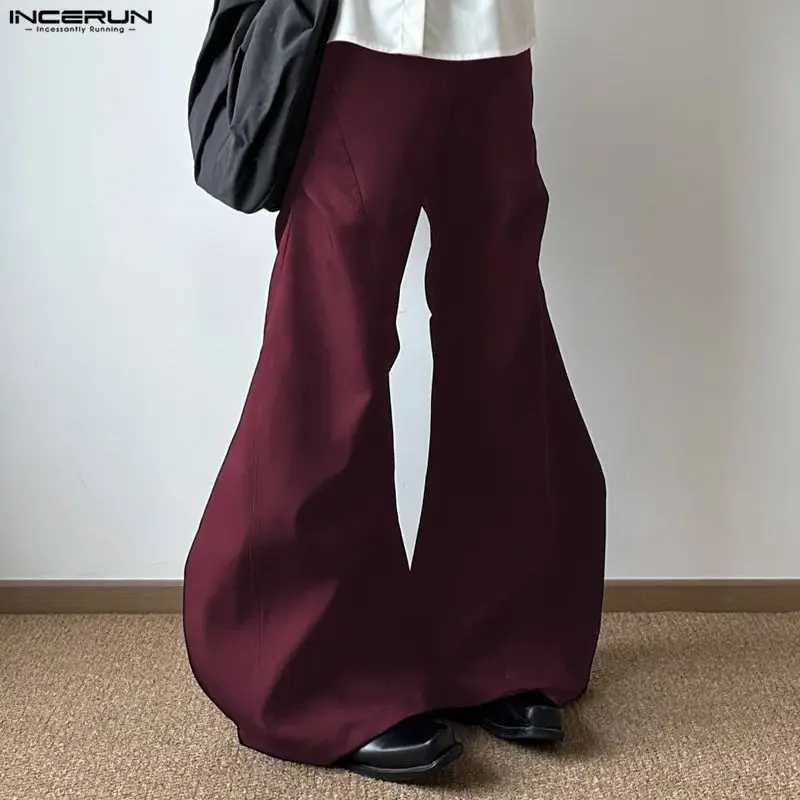 INCERUN Men Wide Leg Pants Button Joggers Solid Color Loose Casual Trousers Men Streetwear 2025 Fashion Leisure Male Long Pants J251203