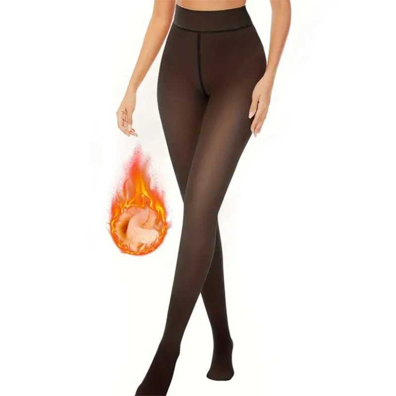 Dressfo Womens Sheer FleeceLined Tights NudeLeg Effect LeggingsT251016