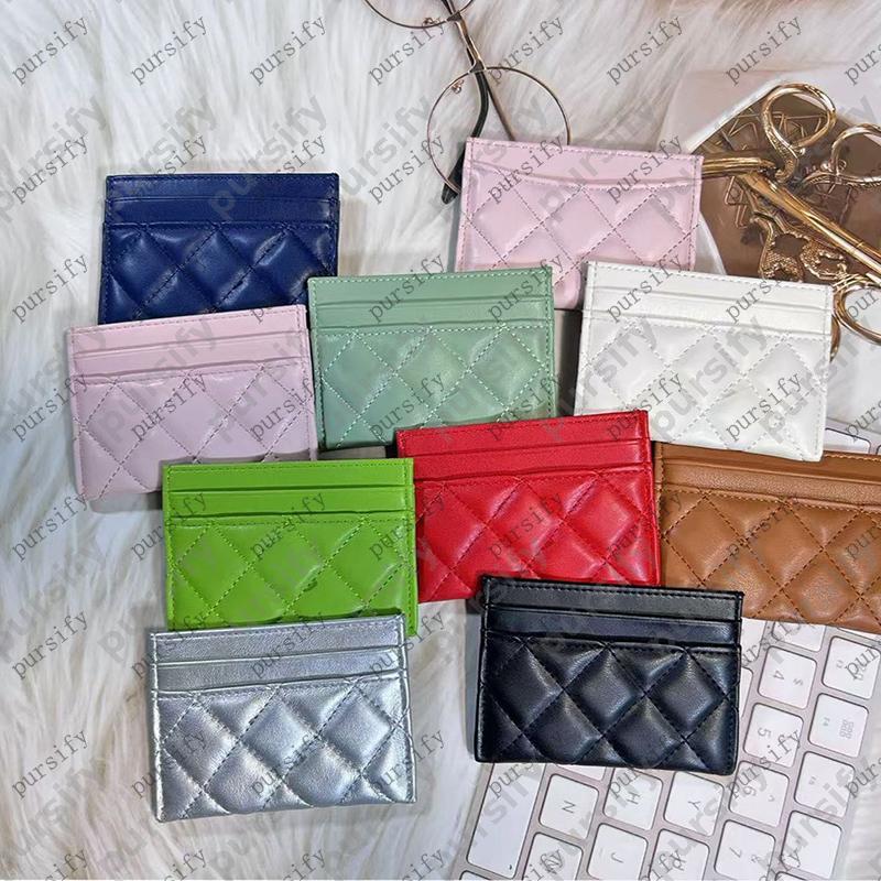 10 Colors Designer Cardholder New PU Pickup Bag Fashion Mens Thin Card Clip Womens Student Diamond Grid Zero Wallet With Box CSD2502185