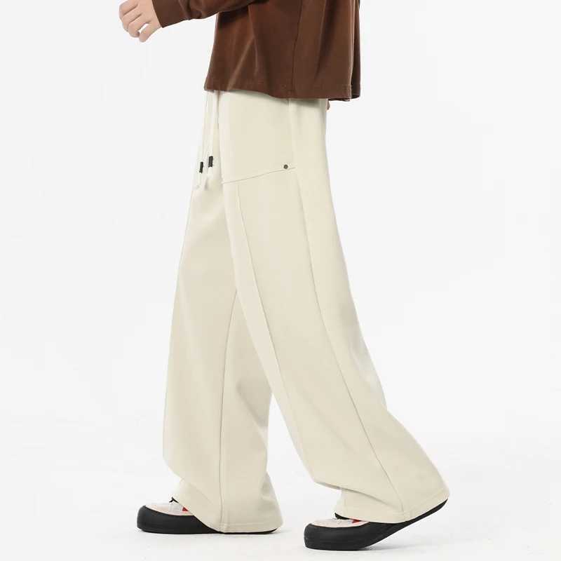 Mens Wide Leg Sweatpants Baggy Joggers 65 Cotton Korean Style Sports Pants Neutral Loose Outdoor Jogger Fitness Trousers J251203