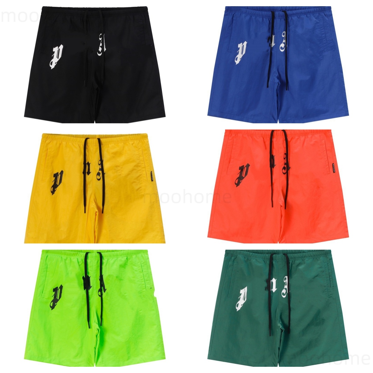Designer Fashion Mens Shorts PA Brand Oversized Logo Print Shorts Couple's Hawaiian Coconut Tree Cropped Beach Shorts Breathable
