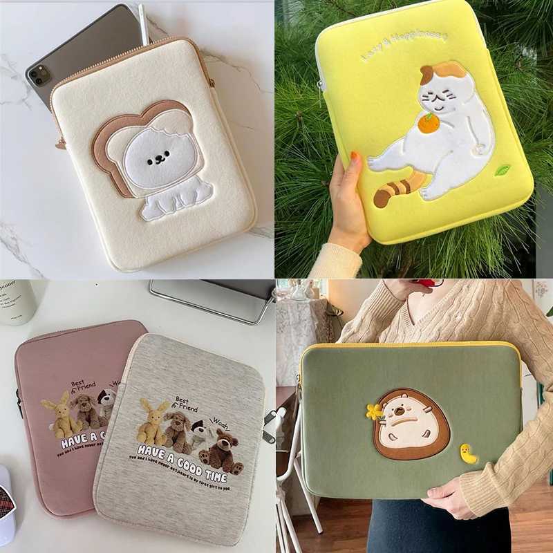 Women Cute Laptop Sleeve Case Table Protective Pouch Bag 11 12 136 14 156 Inch Cartoon Laptop Zipper Bags for Ipad Macbook HPW251015