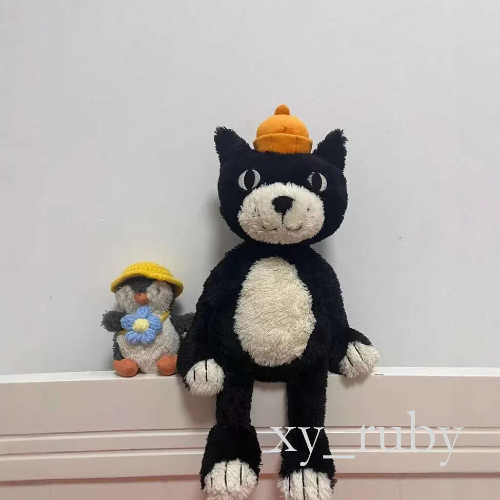 Dolls cat Jack Plush Children's plush toys Black Jelly Soft Toy 25th Anniversary New Geely Cat body pillow Soothing the Doll Gifts 64