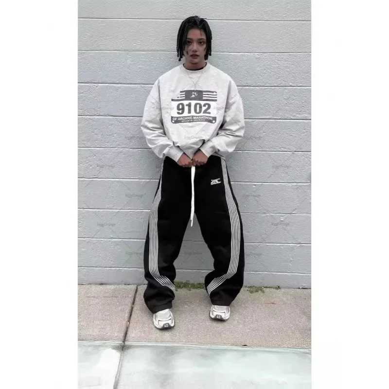 Fashionable Casual Loose Mens Sport Pants Outerwear High Street Straight Leg Large Size Male Pants New Arrival Ins Trend J251203