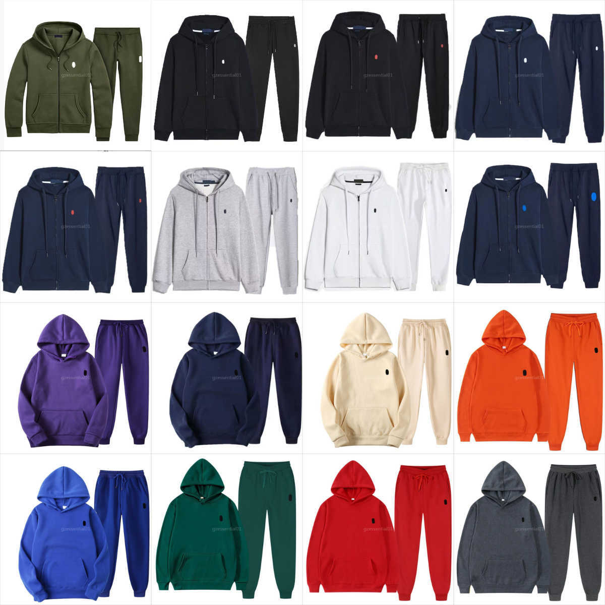 Ralf Luren Tracksuits Unisex Loose Polo Hoodie Pony Golf Embroidery Crewneck Zip Up Classic Embroidered Tracksuit Sportswear Set Winter Tracksuit