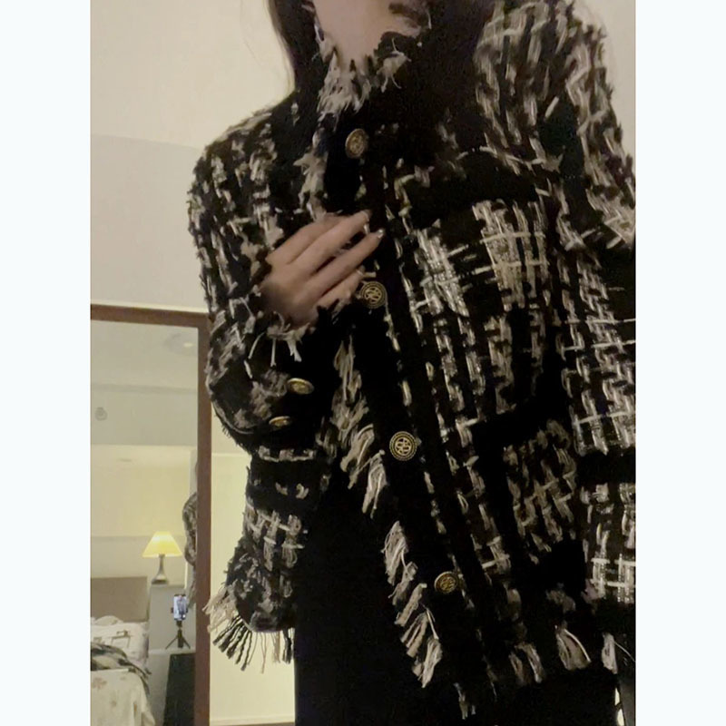 2025 Autumn/Winter New Top Designer Jacket Thick Craftsmanship Woven Tassel Luxury fashion Style Short Coat with Lining Thick Women's Korean Soft