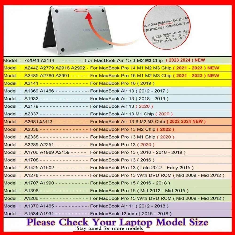 Laptop Case Matte Ultra Thin Hard Shell for Macbook Pro 14 Case for Macbook Air 13 M1 M2 M3 Air 153 136 Cover Pro 13 Case GiftW251015