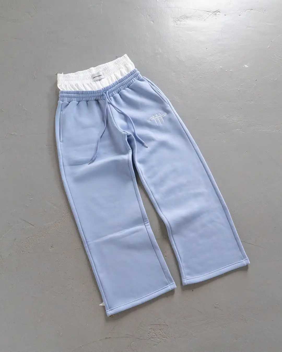 Y2kHarajuku retro loose straight pants men tracksuit pants personalized pant leg zipper embroidery design hip hop casual pants J251203