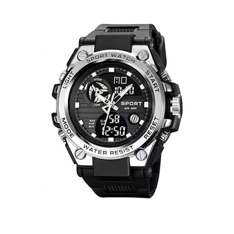 Electronic Watch Men's Version Multi-Functional Youth Outdoor Sports Luminous Student Dual Display