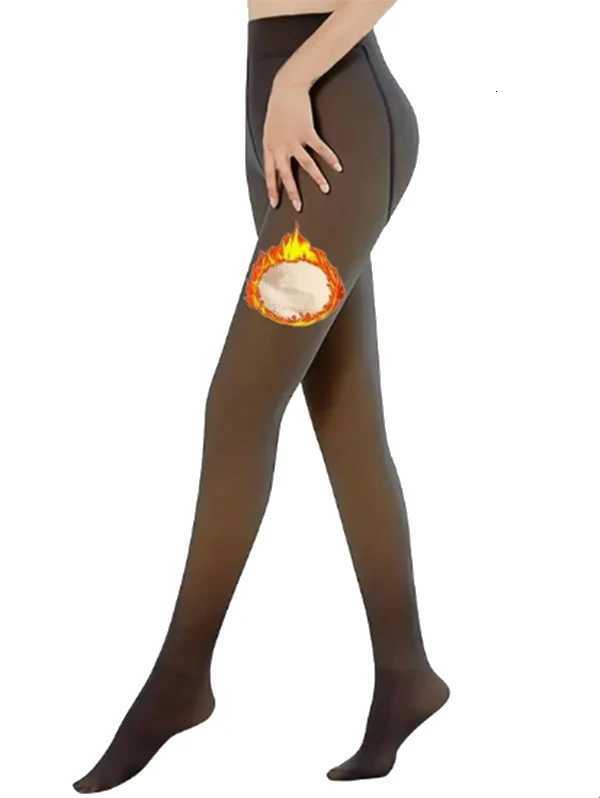 Dressfo Womens Sheer FleeceLined Tights NudeLeg Effect LeggingsT251016