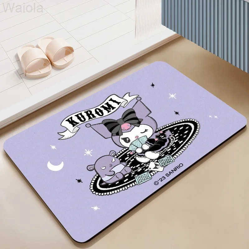 Sanrio Kuromi Floor Mat Bathroom Bedroom Kitchen Entrance Rug Non Slip Machine Washine Cute Girl Home Decor Carpet L251016